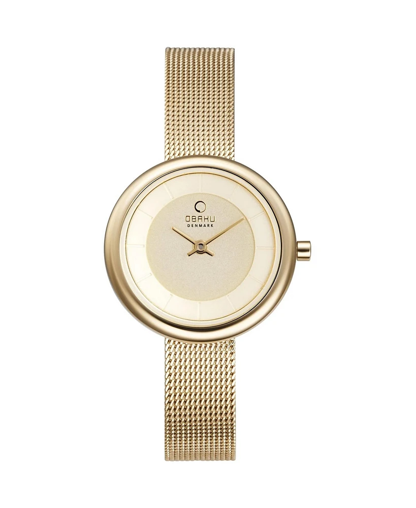 Obaku Women's Classic Gold Dial Watch - V146LXGGMG