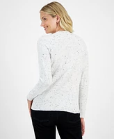 Holiday Lane Women's Eight Nights Sequined Crewneck Sweater, Created for Macy's