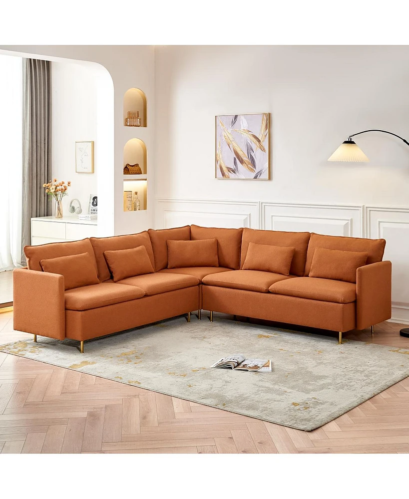 Streamdale Furniture 92" Modern Fabric Sofa with Support Pillow