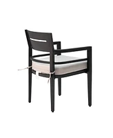 Simplie Fun Modern Minimalist Outdoor Dining Chair with Ergonomic Back and Sunbrella Cushions