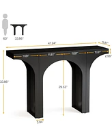 Tribesigns 47 Inches Console Table, Black Entryway Table, Modern Hallway Table, Sofa Table with Arch Base, Unique Foyer Table, Behind Couch Table, Woo