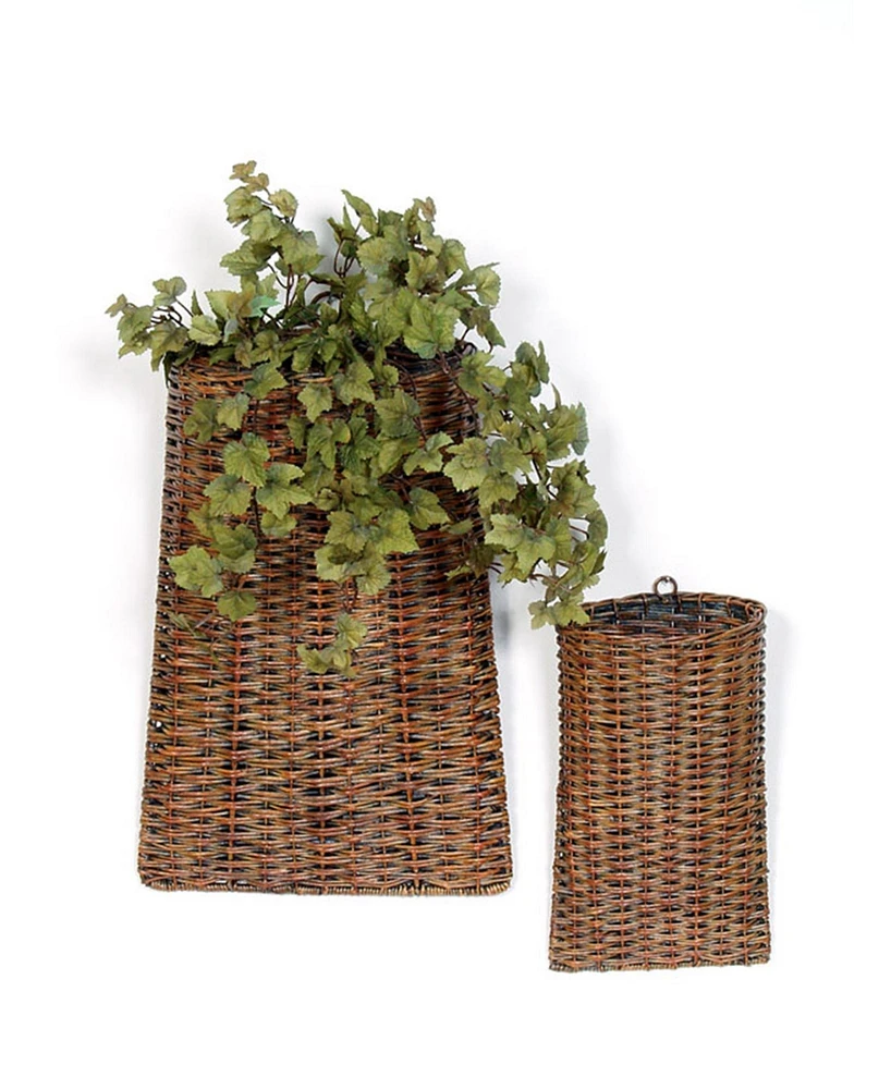 Slickblue Woven Rattan Wall Basket (Set of 2)