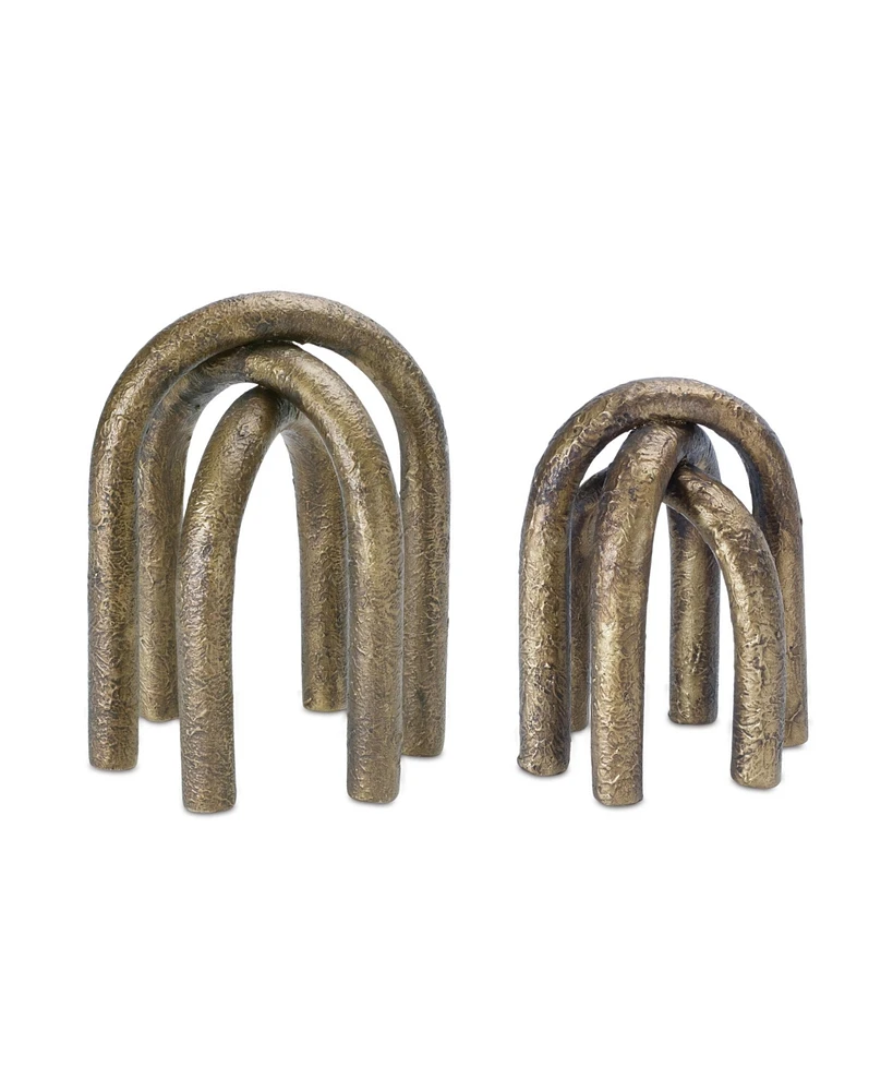 Slickblue Set of 2 Modern Metal Arches Sculptures for Contemporary Deco