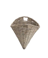 Slickblue Grey Woven Willow Wall Basket (Set of 2)