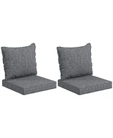 Outsunny 4 Outdoor Chair Cushions with Seat & Backrest, 24" x 24",