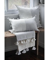 Anaya Home Grey Tassels So Soft Linen Pillow