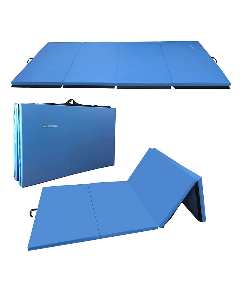 BalanceFrom Fitness 120 x 48" All Purpose Folding Gymnastics Exercise Mat, Blue