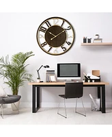 Sorbus 24" Modern Wooden Wall Clock - Sleek Design, Analog Display