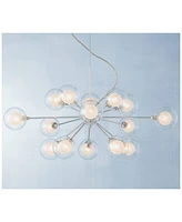 Possini Euro Design Spheres Chrome Sputnik Chandelier 30" Wide Mid Century Modern Glass Ball Halogen 15