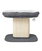 Slickblue Modern Cat Tree Tower with Large Plush Perch and Sisal Scratching Plate