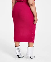 Nina Parker Trendy Plus Size Pull-On Embellished Skirt