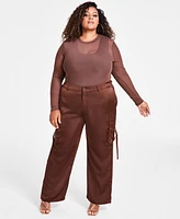 Nina Parker Trendy Plus Straight-Leg Cargo Pants