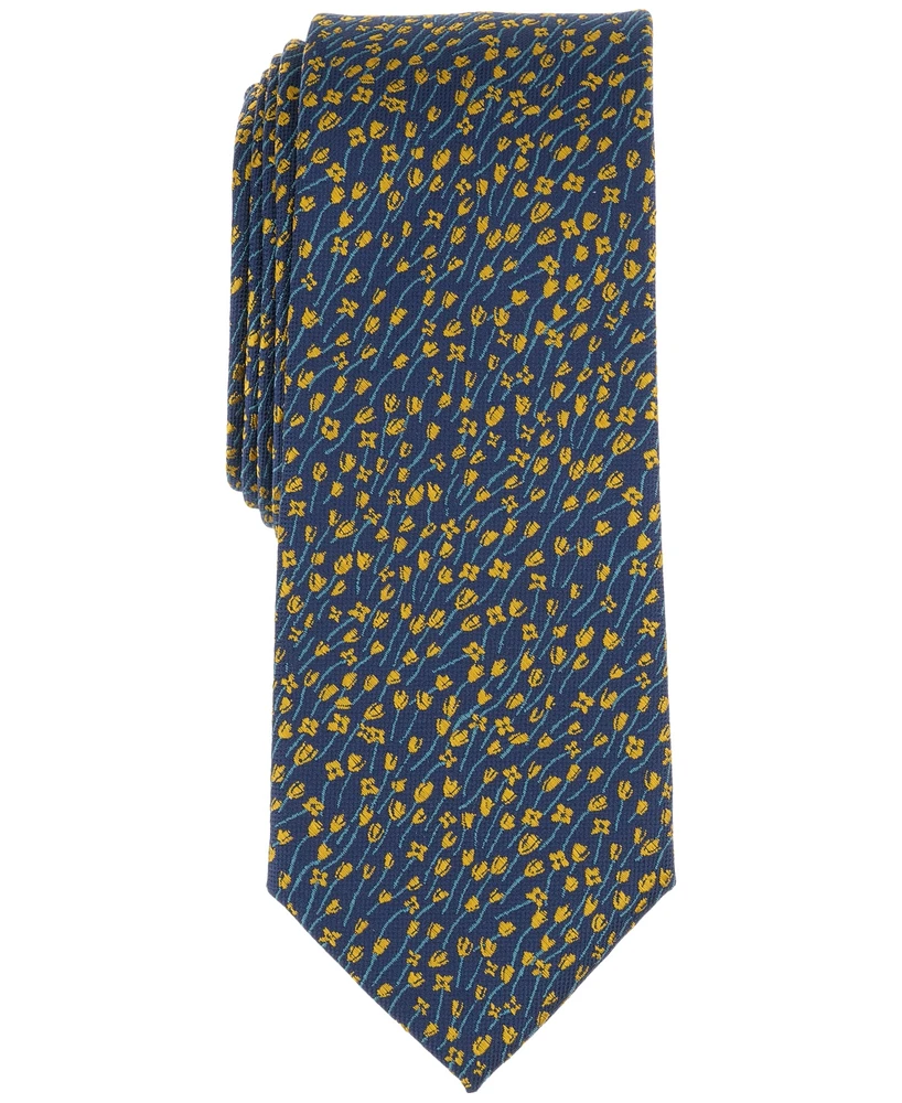 Bar Iii Men's Bennet Skinny Floral Tie, Created for Macy's