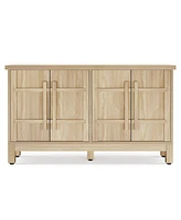 Tribesigns Sideboard Buffet Cabinet with Storage, 55" Farmhouse Sideboard Cabinet with 4 Doors and Adjustable Shelves, Wood Coffee Bar Cabinet Console