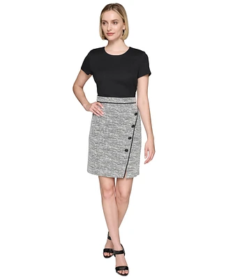 Karl Lagerfeld Paris Women's Tweed-Skirt Sheath Dress