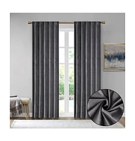 Colt Room Darkening Velvet Curtain Panel Pair, 37"W x 63"L