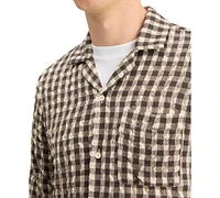 Scotch & Soda Men's Relaxed Fit Seersucker Long Sleeve Button-Front Check Shirt