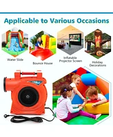 Costway 3 Hp/2200W Air Blower Commercial Inflatable Bounce House Blower for Water Slide