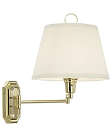 Fredericks Vintage-like Swing Arm Wall Lamp Brass Gold Metal Plug