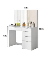 Sugift Modern Vanity Table Vanity Desk with 5 Drawers
