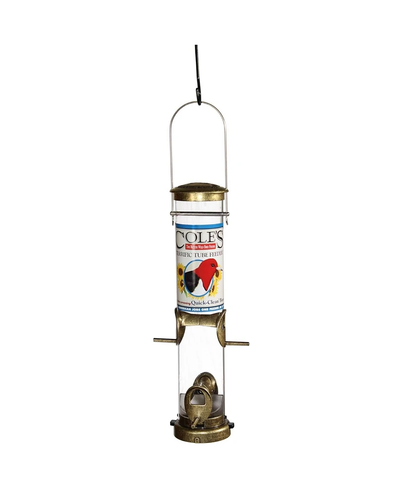 Cole's Terrific Tubular Polycarbonate Wild Bird Feeder, Gold