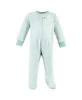 Hudson Baby Baby Boys Cotton Sleep and Play, Mint Gray Milk And Cookies, Months