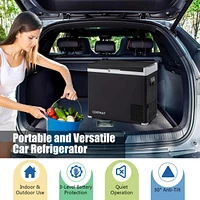 12 Volt Car Refrigerator 53QT Portable Car Fridge with -4 68 for RVs Adjustable Range Black