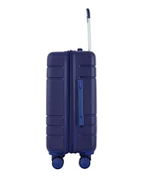 French Connection Saint Martin 4 Piece Hardside Luggage Set 4in1 Cup/Usb/Usb-c/Phone Holder