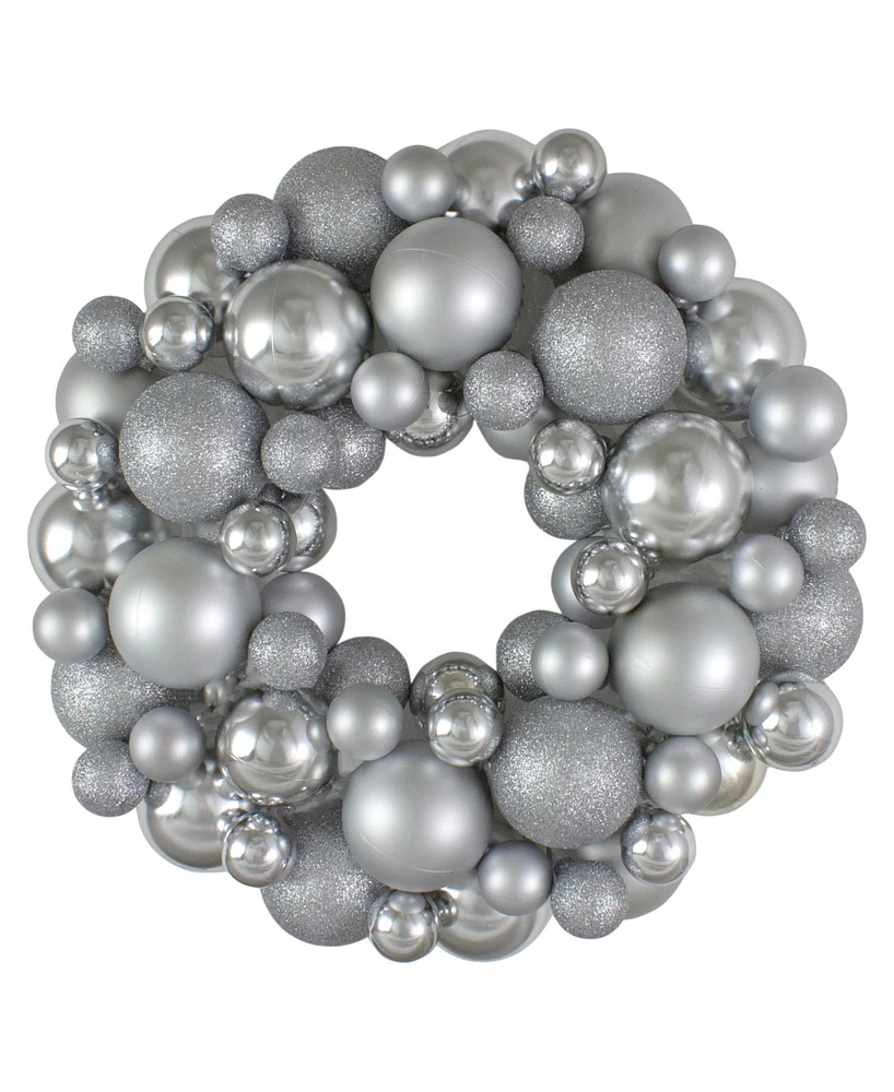 Northlight Silver Splendor Shatterproof Ball Christmas Wreath