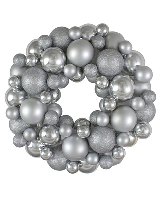 Northlight Silver Splendor Shatterproof Ball Christmas Wreath