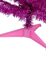 Northlight 4' Pink Artificial Tinsel Christmas Tree Unlit