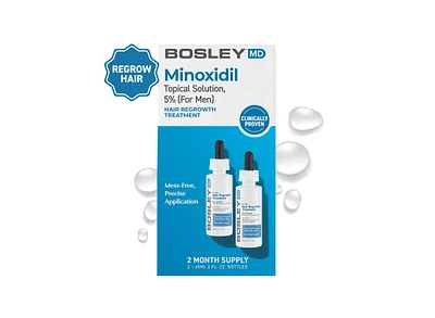 BosleyMD Mens Hair Re-growth Treatment 5% Minoxidil Dropper