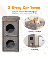 Slickblue 3-Story Cat House with Scratching Board for Indoor Cats