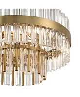 Possini Euro Design Jenna Modern Glam Ceiling Light Semi Flush-Mount Fixture 16" Soft Gold 3-Light 2