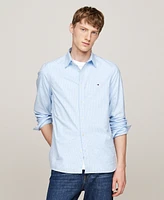 Tommy Hilfilger Men's Long Sleeve Button-Front Poplin Micro Gingham Shirt