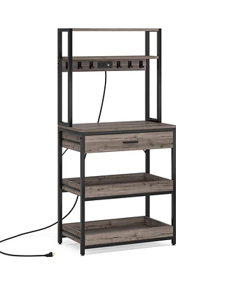 Tribesigns Bakers Rack with Power Outlets, 5