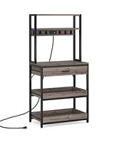 Tribesigns Bakers Rack with Power Outlets, 5