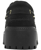 Timberland Women's Stone Street 3-Eye Premium Leather Platform Boat Shoes from Finish Line