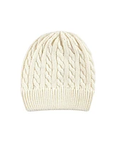 Hudson Baby Infant Girl Knit Cuffed Beanie 3pk, Lilac Cream