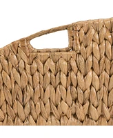 Jonathan Y Havanah Southwestern Hand-Woven Hyacinth Slanted Nesting Baskets with Handles, Natural (Set of 2)