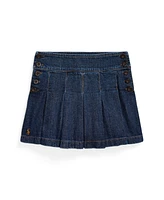 Polo Ralph Lauren Toddler and Little Girls Pleated Cotton Denim Skirt