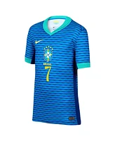 Nike Big Boys and Girls Vini Jr. Blue Brazil National Team 2024 Away Replica Jersey