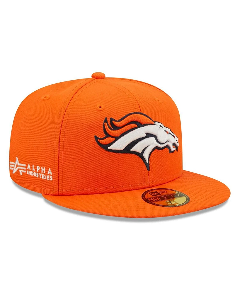 New Era Men's x Alpha Industries Orange Denver Broncos 59FIFTY Fitted Hat