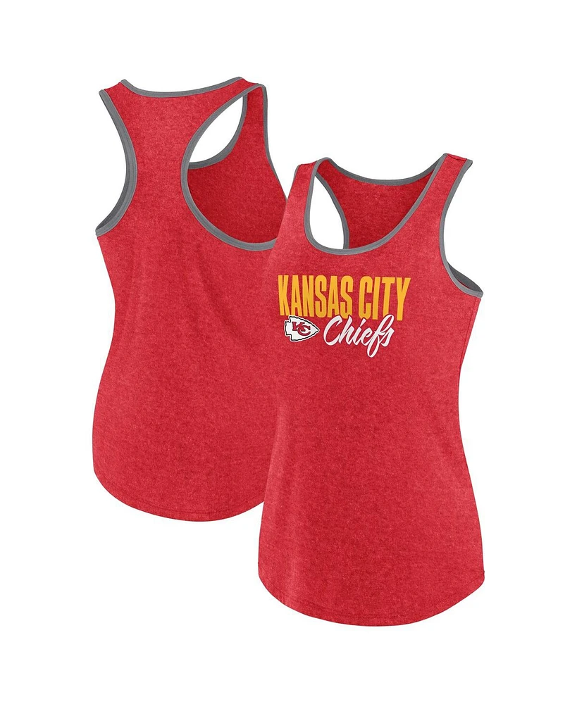 Fanatics Women's Heather Red Kansas City Chiefs Plus Fuel Tank Top