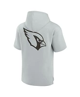 Fanatics Men's and Women's Gray Arizona Cardinals Elements Super Soft Fleece Short Sleeve Pullover Hoodie