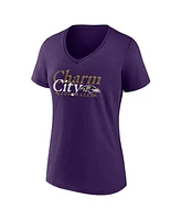 Fanatics Women's Purple Baltimore Ravens Hometown Defensive Stand V-Neck T-Shirt