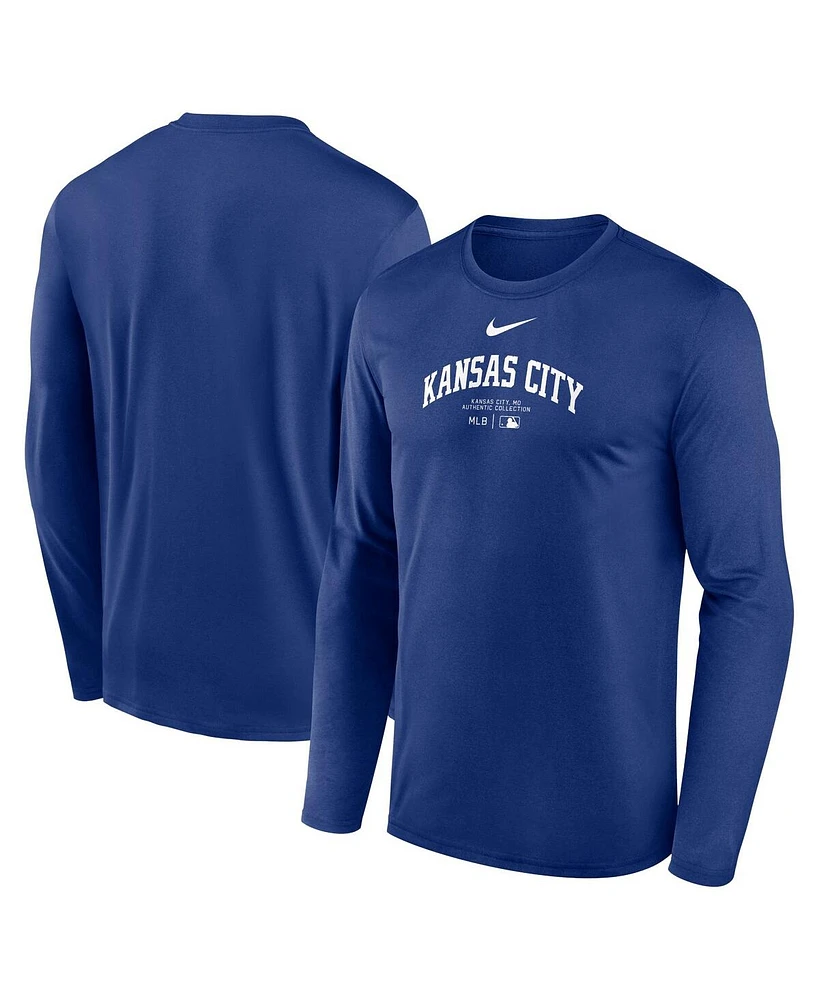 Nike Men's Royal Kansas City Royals Authentic Collection Practice Performance Long Sleeve T-Shirt