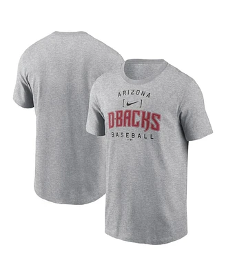 Nike Men's Heather Gray Arizona Diamondbacks Home Team Athletic Arch T-Shirt