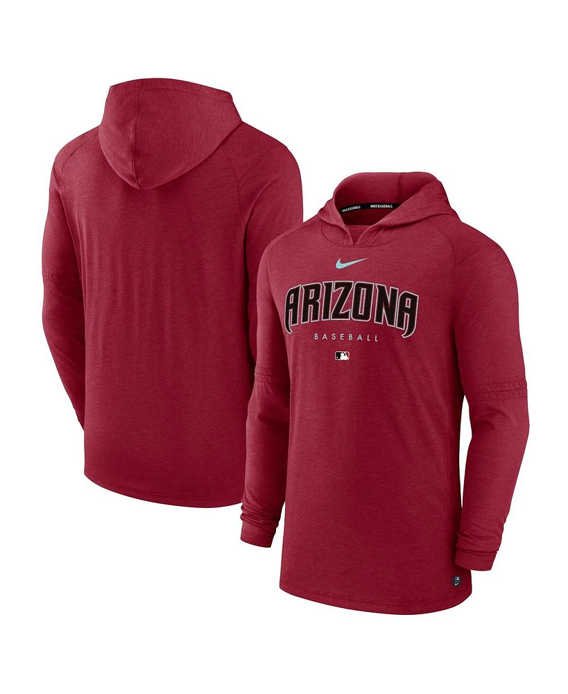 Nike Men's Red Arizona Diamondbacks Authentic Collection Early Work Tri-Blend Performance Pullover Hoodie