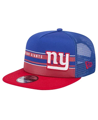 New Era Men's Royal/Red New York Giants Half Stripe Trucker 9FIFTY Snapback Hat